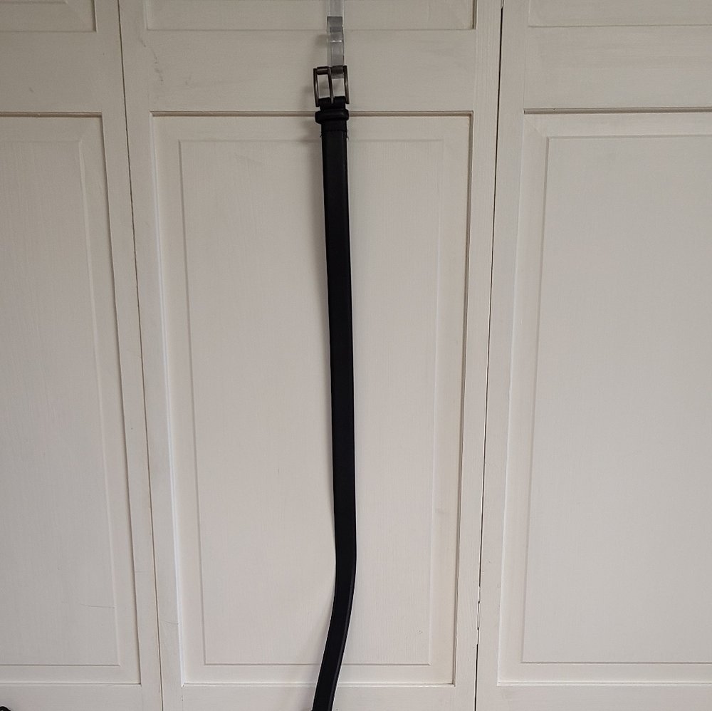 $$ Men's black man-made belt 47" - Picture 3 of 5